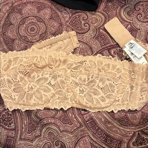 Aerie Lace Bandeau Bra in Beige
